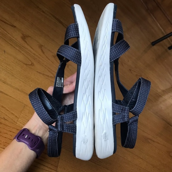 Skechers on the go walk flex sandals shoes sketchers navy blue womens size 8 - Picture 6 of 10